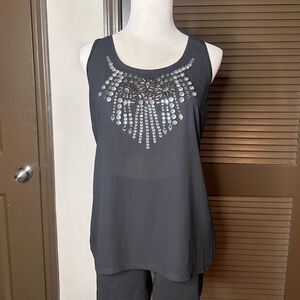 EXPRESS | Embellished Black Sleeveless Top